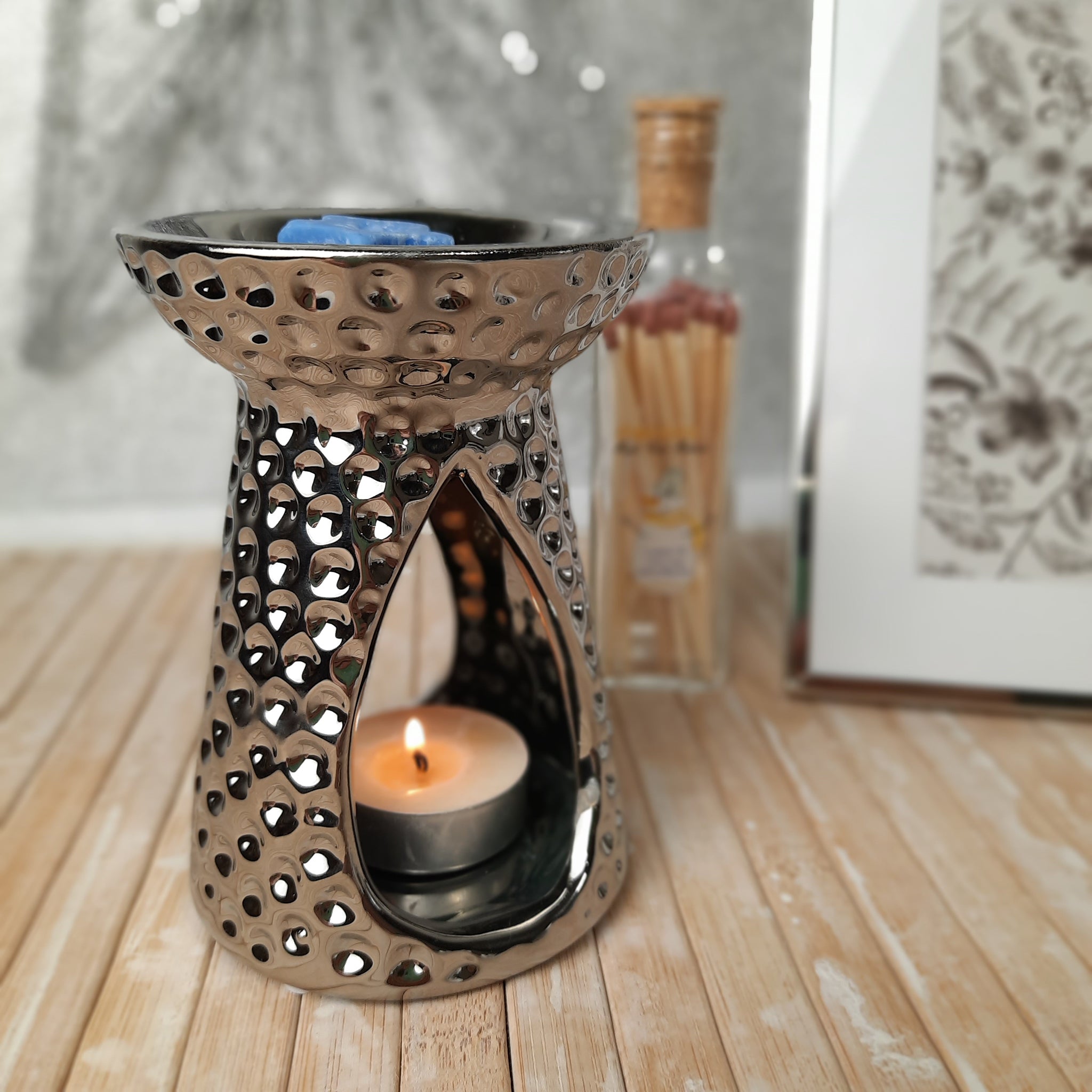 Small Chrome Oval Wax Burner – A Melt In Time Ltd