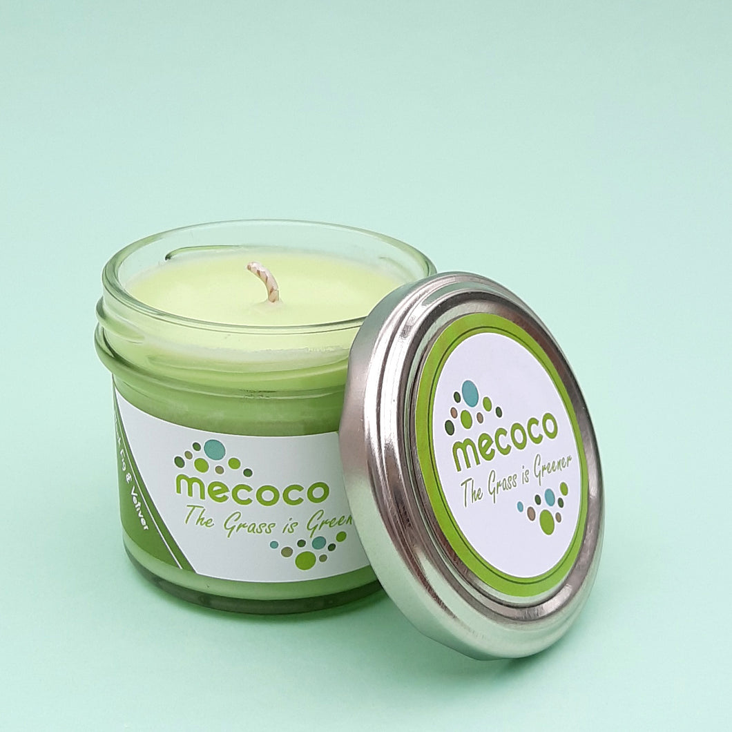 The Grass is Greener / Black Fig & Vetiver, Green Scented Soy Wax Candles