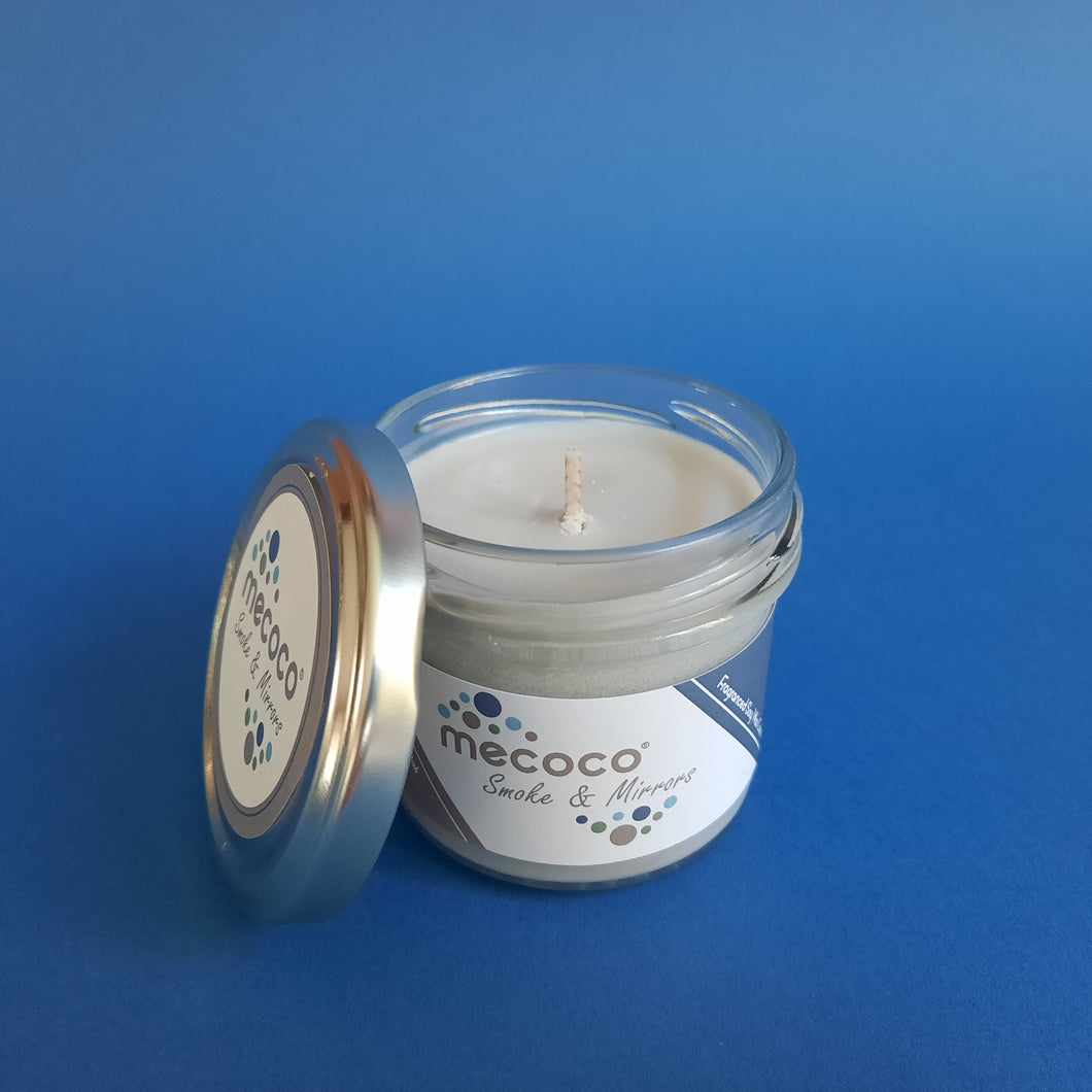 Smoke & Mirrors / Smokey, Whisky & Cologne, Grey Scented Soy Wax Candles