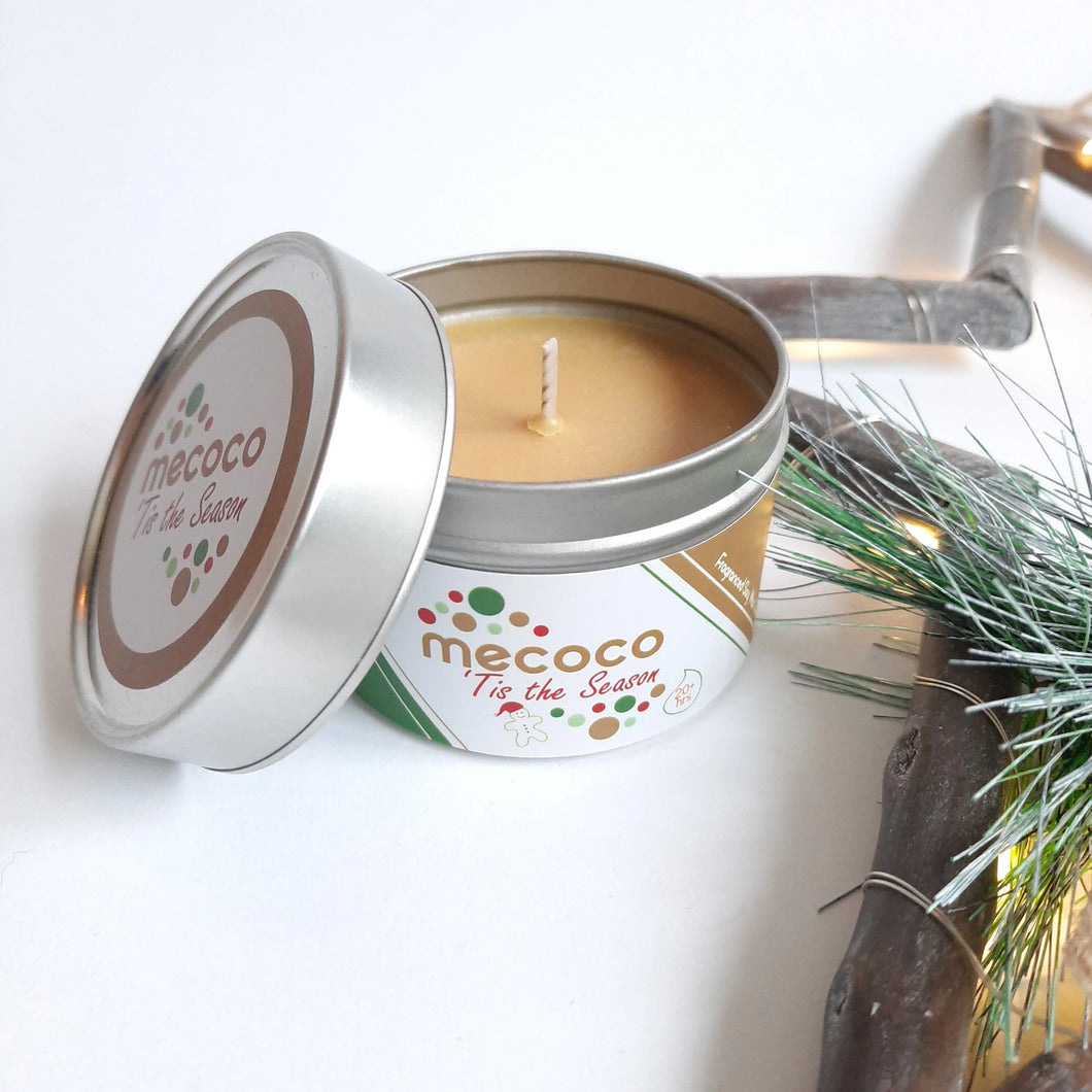 Tis the Season / Gingerbread, Gold Scented Soy Wax Candles