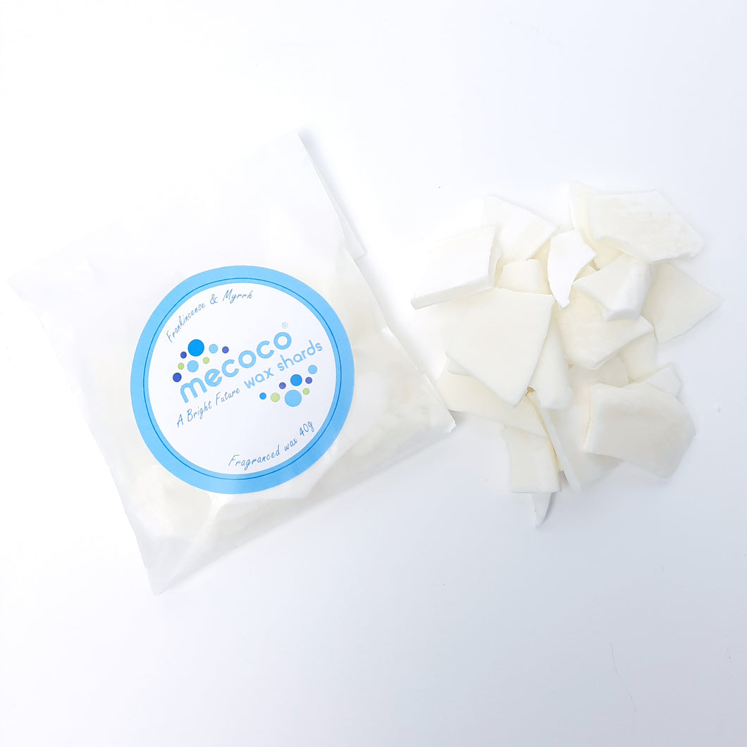 A Bright Future / Frankincense & Myrrh, White Scented Soy Wax Shards refill bag