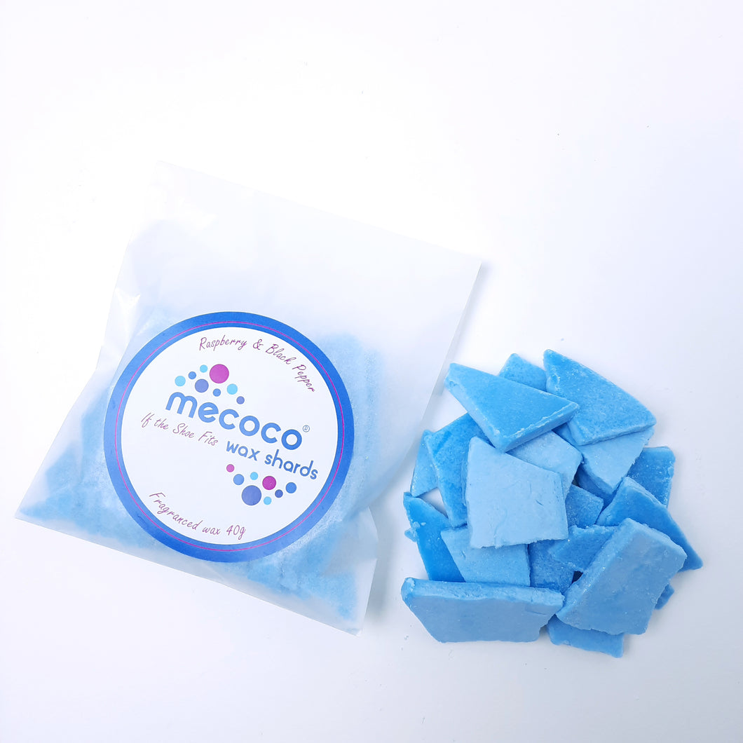 If the Shoe Fits / Black Raspberry & Peppercorn, Blue Scented Soy Wax Shards refill bag