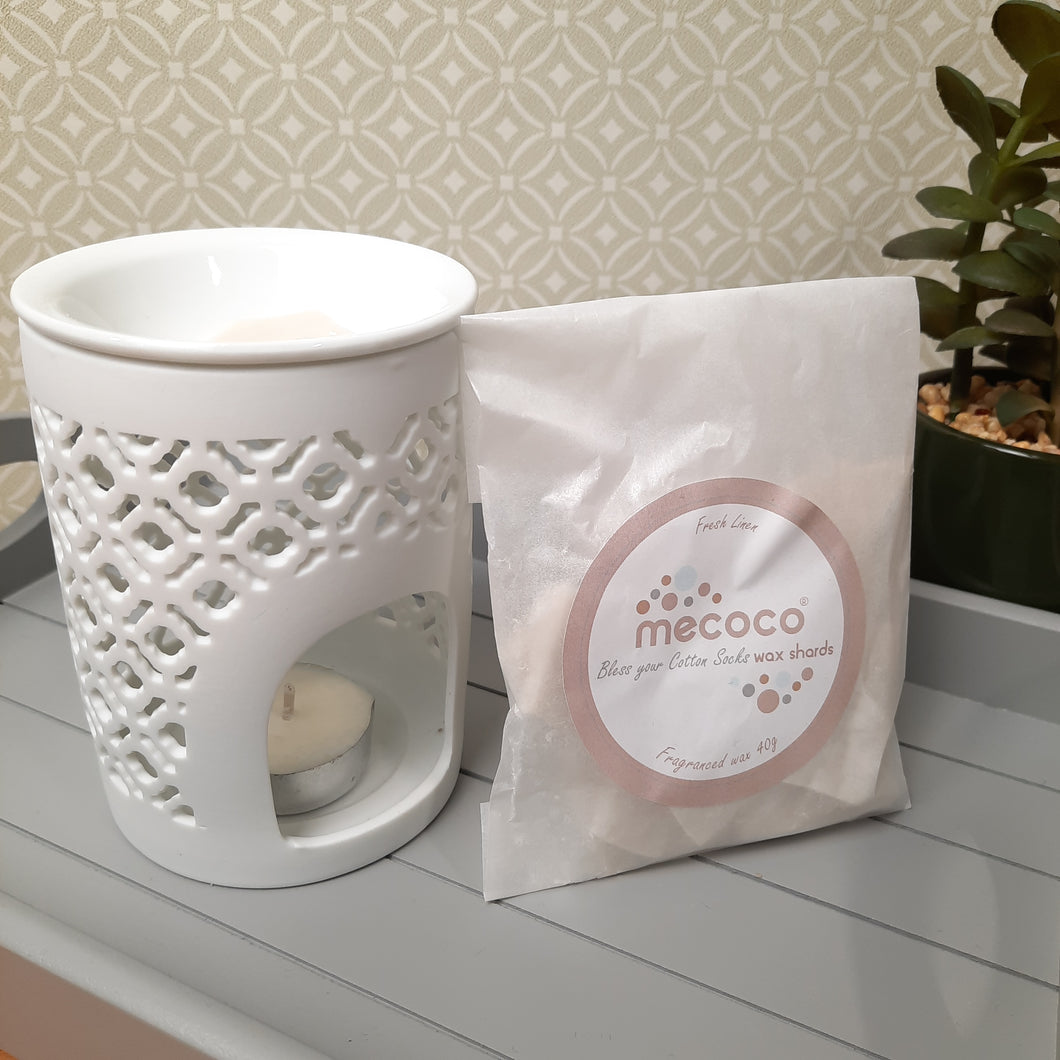 Bless your Cotton Socks / Fresh Linen, Beige Scented Soy Wax Shards refill bag