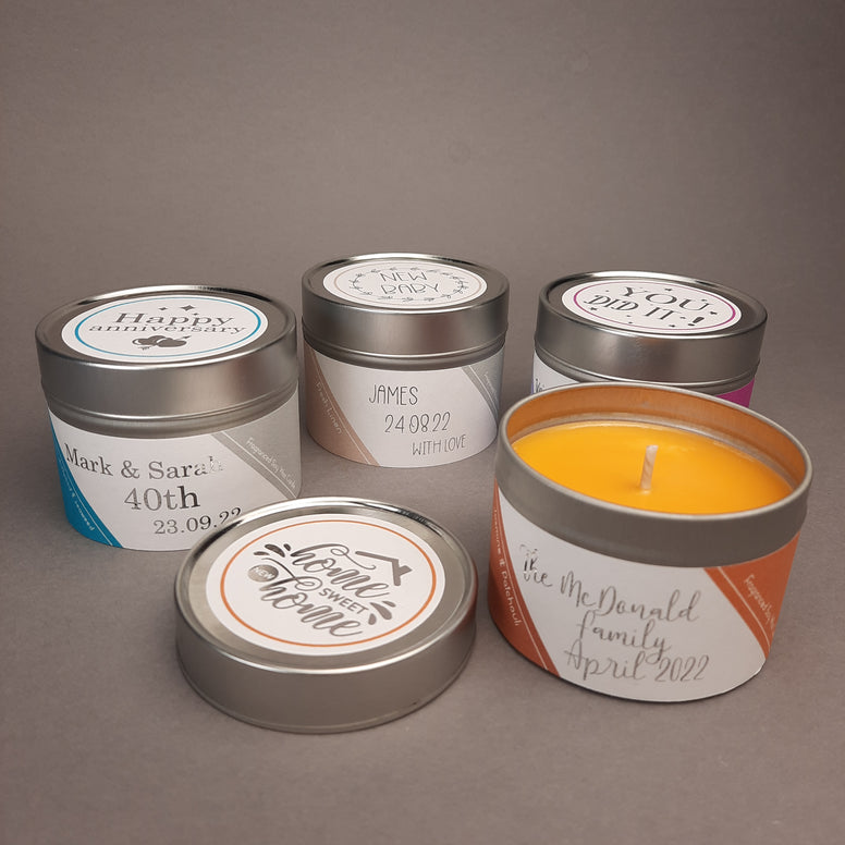 Personalised Scented Soy Wax Candles