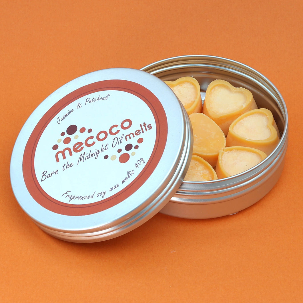 Burn the Midnight Oil / Jasmine & Patchouli, Orange Scented Soy Wax Melts