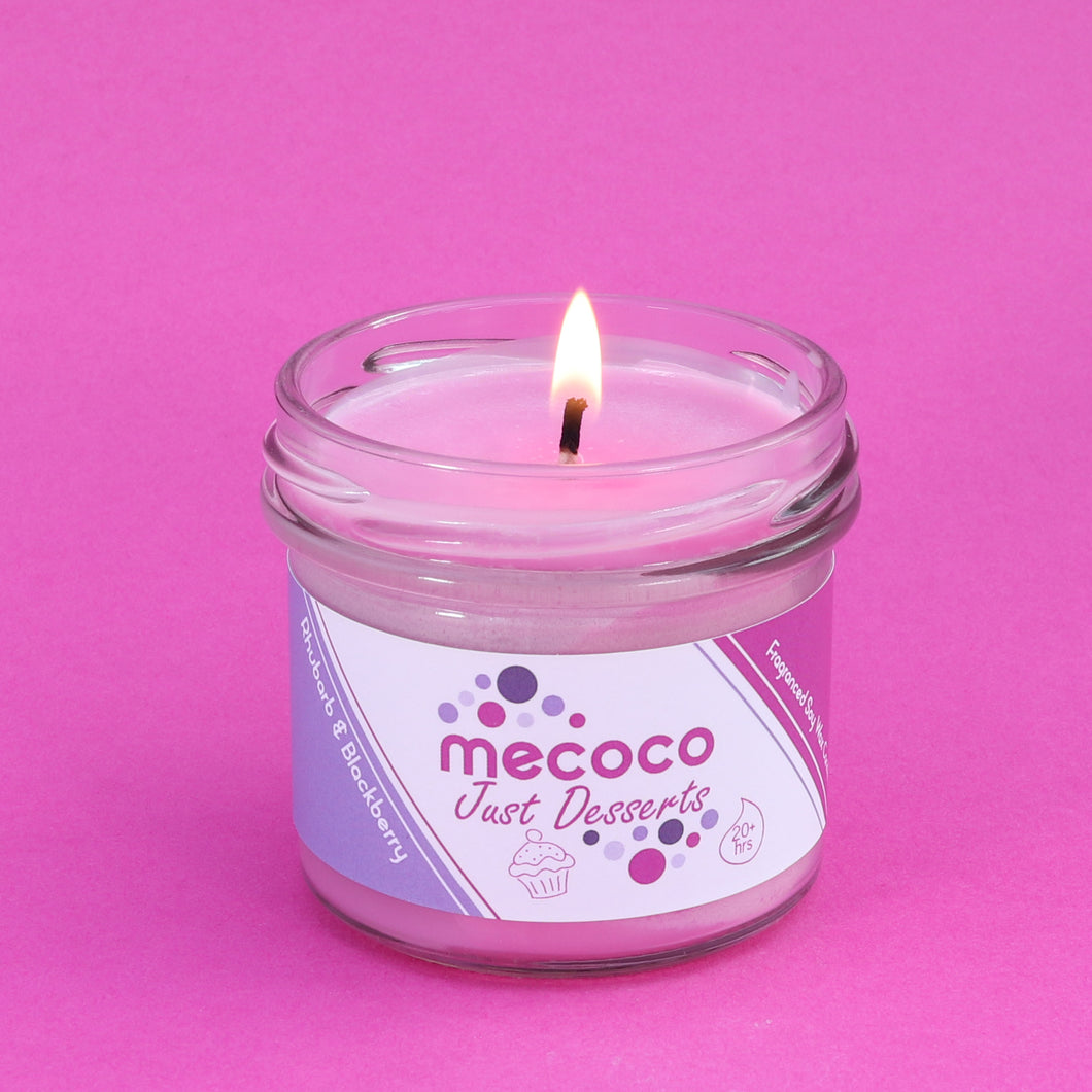 Just Desserts / Rhubarb & Blackberry,  Pink Scented Soy Wax Candles