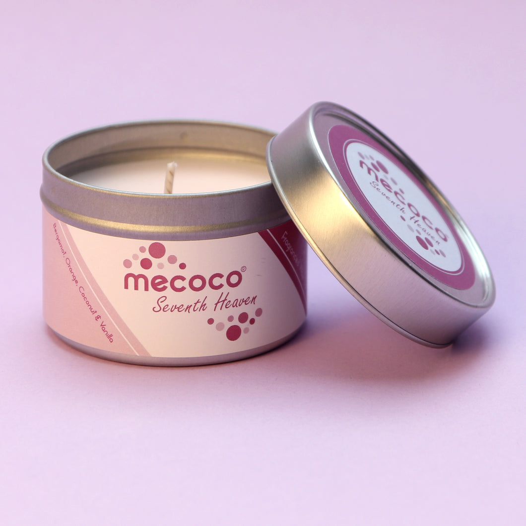 Seventh Heaven / Orange, Coconut, Bergamot & Vanilla, Pink Scented Soy Wax Candles
